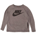 Nike Womens Graphic Sweatshirt Jumper UK 14 Medium Grey Flecked Cotton