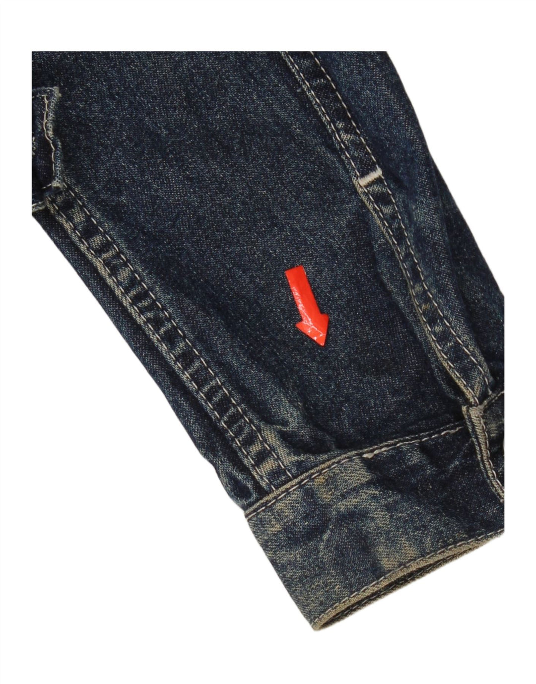 Benetton Womens Crop Denim Jacket UK 10 Small Blue Cotton
