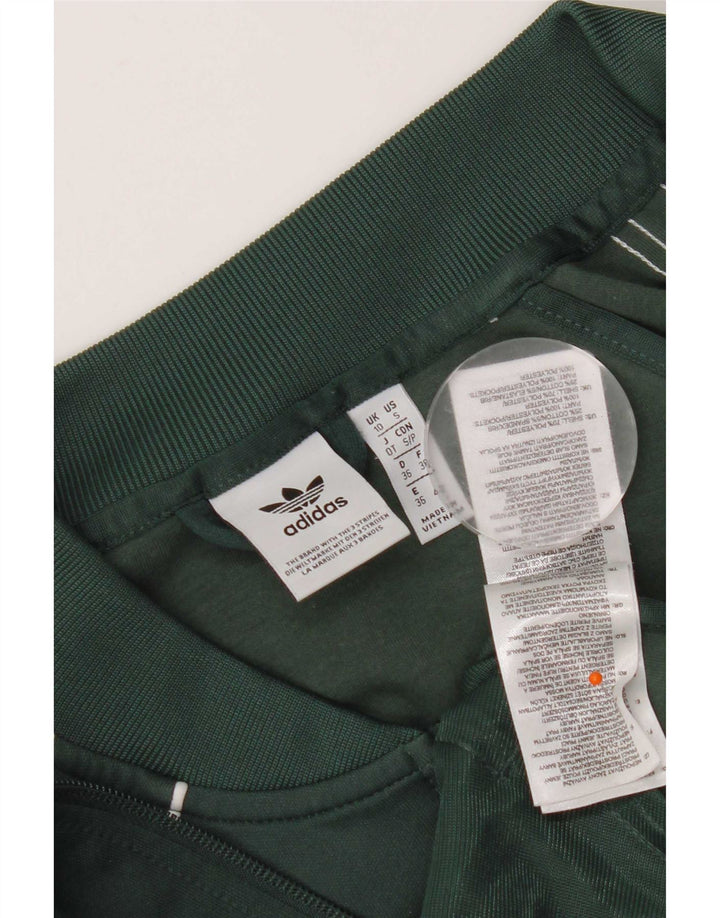 Adidas Womens Regular Fit Tracksuit Top Jacket UK 10 Small Green Polyester