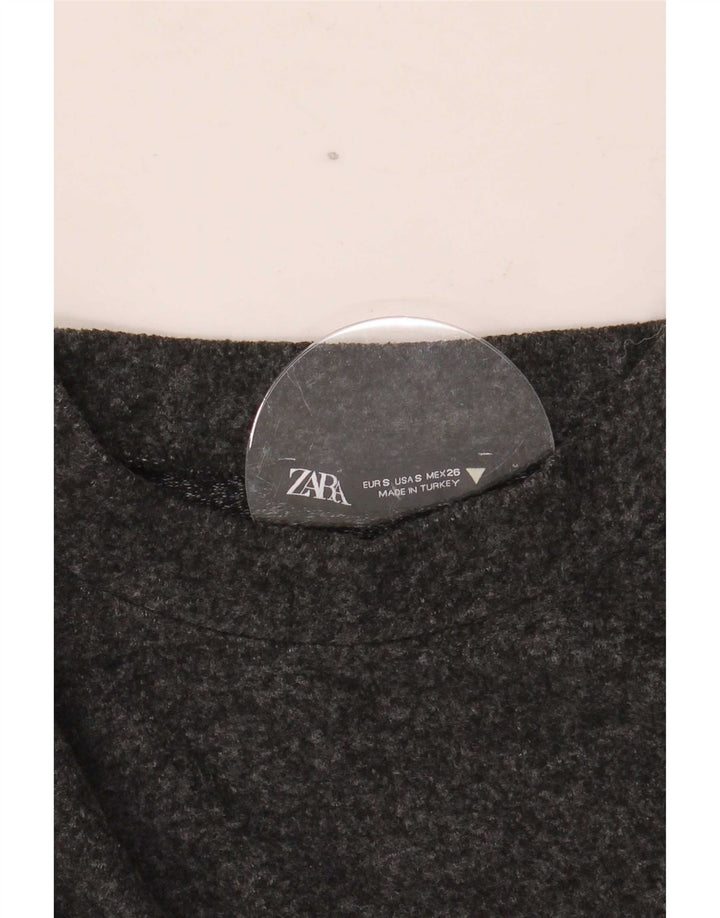 Zara Womens Top Long Sleeve UK 10 Small Grey