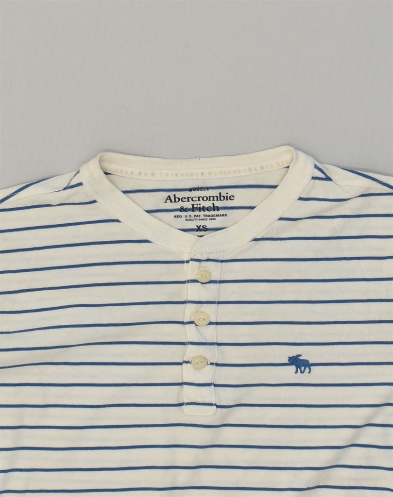 ABERCROMBIE & FITCH Mens T-Shirt Top XS Off White Striped Cotton | Vintage Abercrombie & Fitch | Thrift | Second-Hand Abercrombie & Fitch | Used Clothing | Messina Hembry 