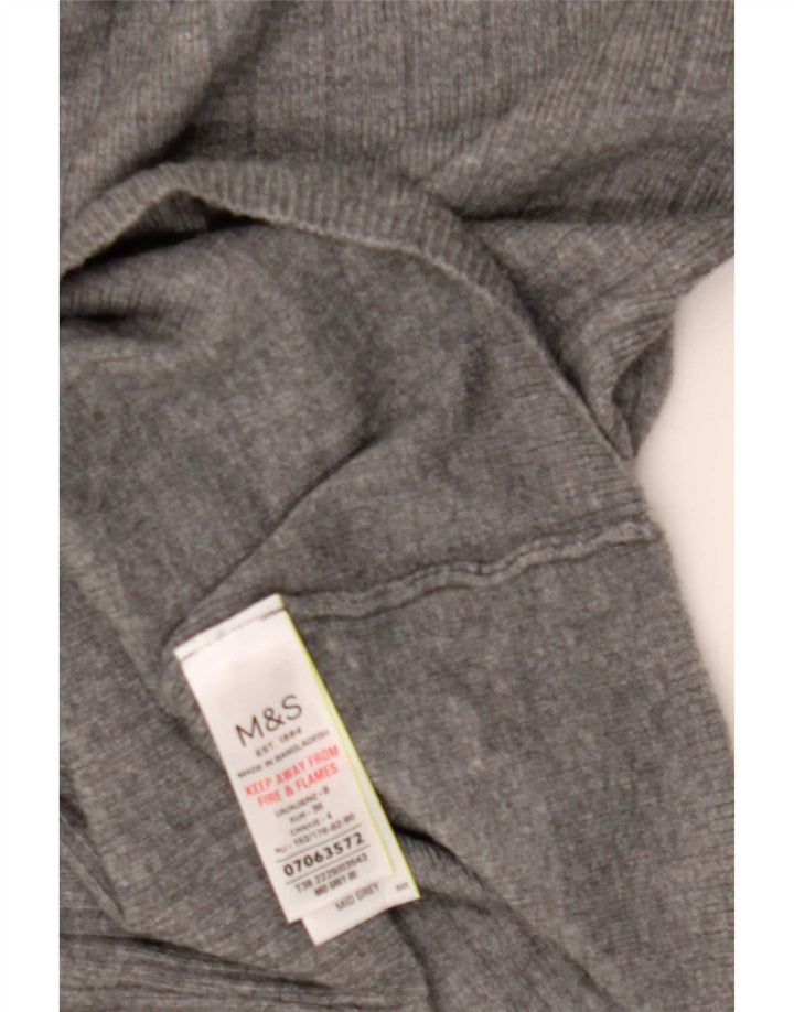 Marks & Spencer Womens Blouse Top UK 8 Small Grey Viscose