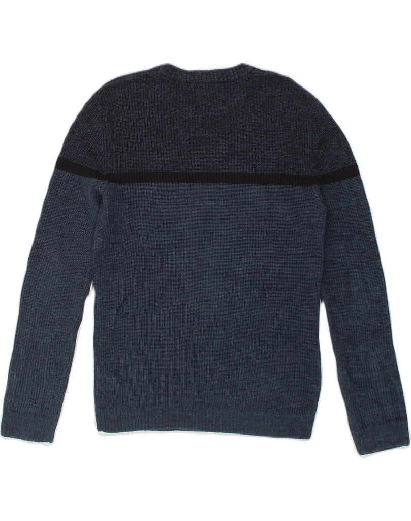 JACK & JONES Mens Crew Neck Jumper Sweater Large Navy Blue Colourblock | Vintage Jack & Jones | Thrift | Second-Hand Jack & Jones | Used Clothing | Messina Hembry 