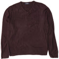 Marks & Spencer Mens Blue Harbour V-Neck Jumper Sweater Large Navy Blue