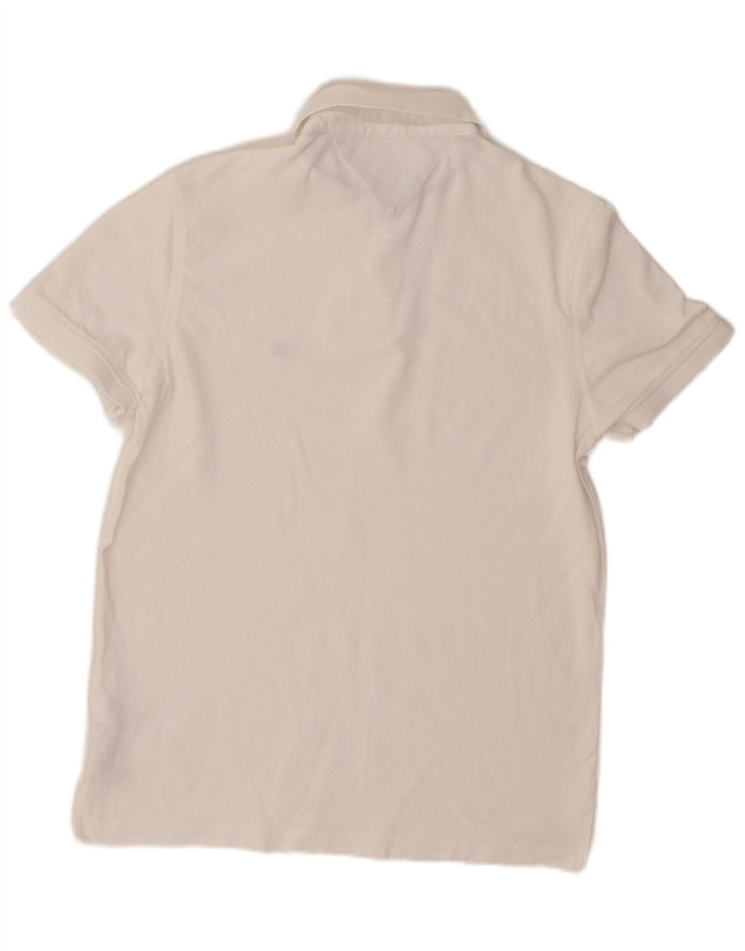 TOMMY HILFIGER Mens Regular Fit Polo Shirt Small White Cotton