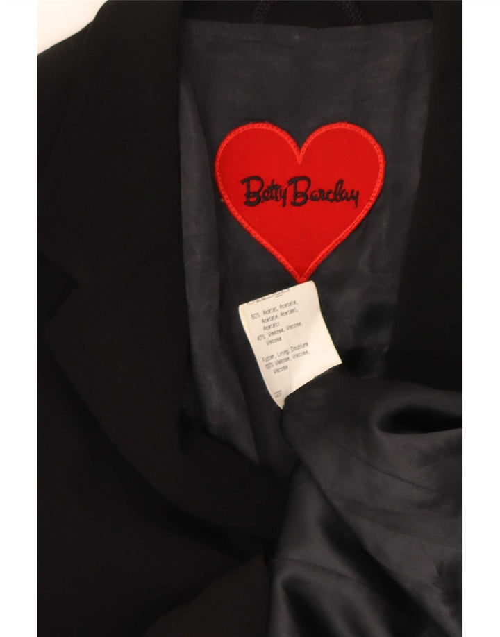 Betty Barclay Womens 4 Button Longline Blazer Jacket UK 12 Medium Black