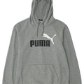 PUMA Mens Graphic Hoodie Jumper Large Grey Cotton