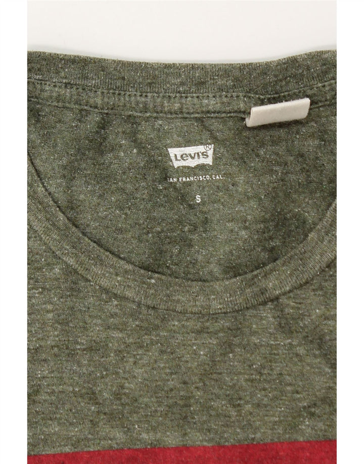 Levi's Mens Graphic T-Shirt Top Small Khaki Flecked