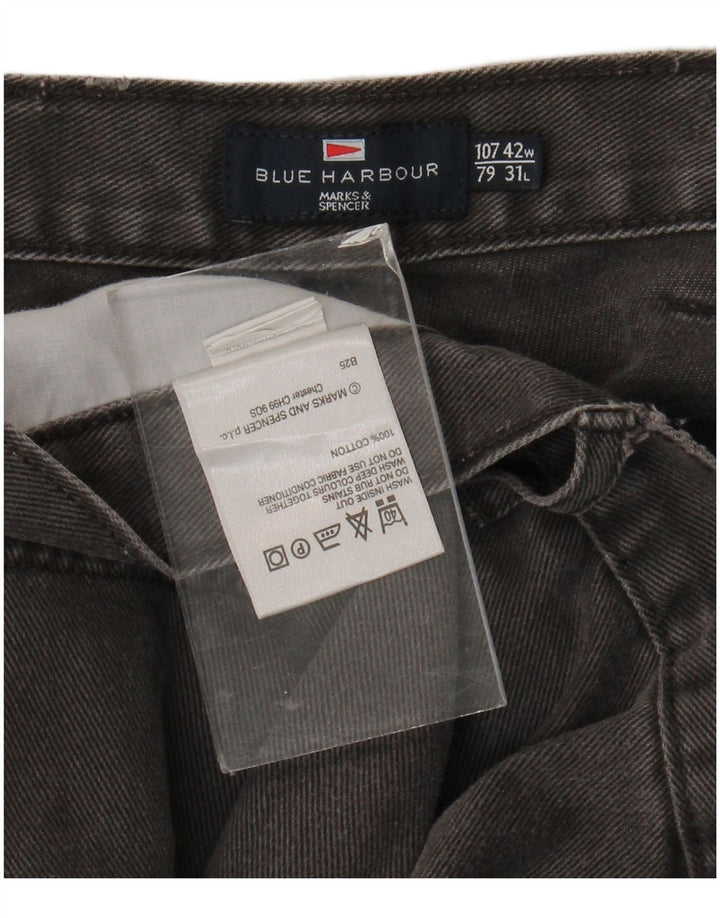 Marks & Spencer Mens Blue Harbour Straight Jeans W42 L31 Grey Cotton