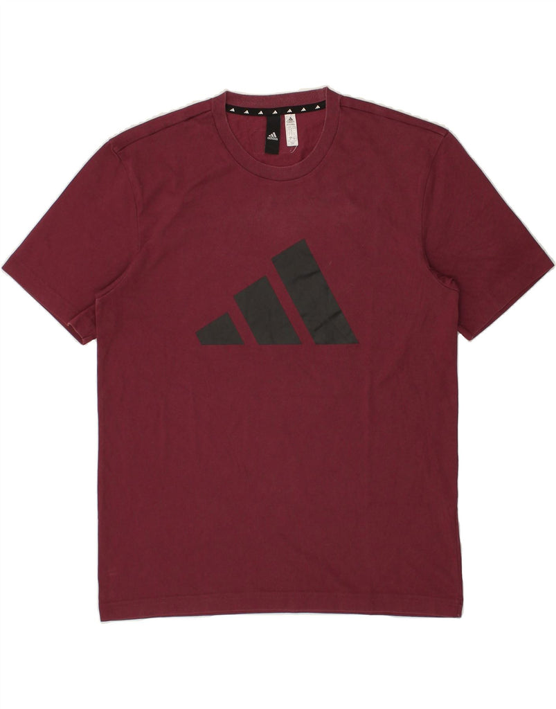 ADIDAS Mens Graphic T-Shirt Top Small Burgundy Cotton | Vintage Adidas | Thrift | Second-Hand Adidas | Used Clothing | Messina Hembry 