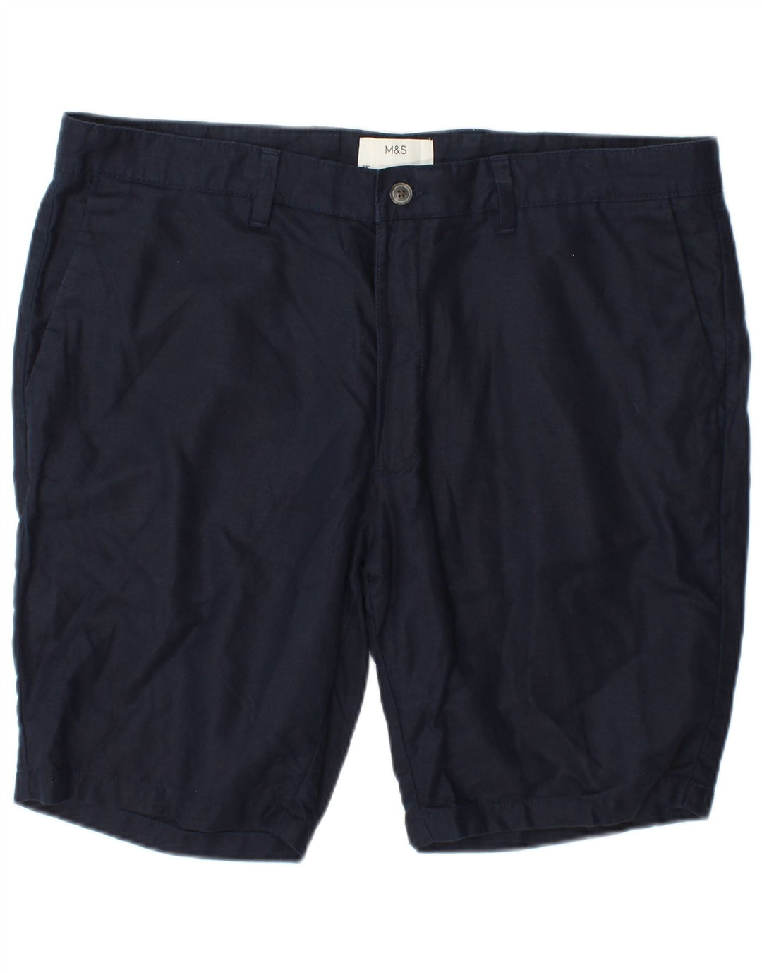 Marks & Spencer Mens Chino Shorts W38 XL Navy Blue Cotton