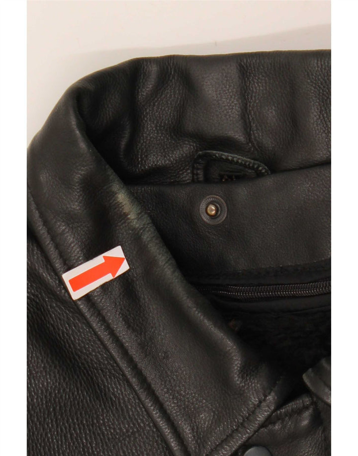 Vintage Mens Leather Flight Aviator Jacket UK 42 XL Black