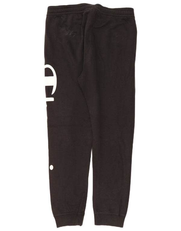 CHAMPION Mens Graphic Tracksuit Trousers Joggers XL Black Cotton