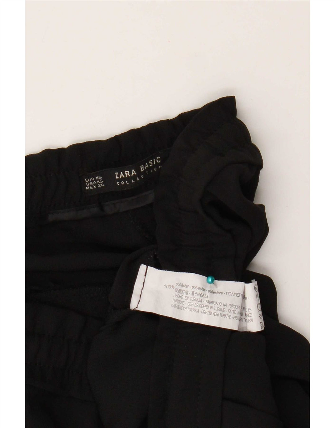 Zara Womens Pegged Cropped Trousers XS W24 L23 Black Polyester