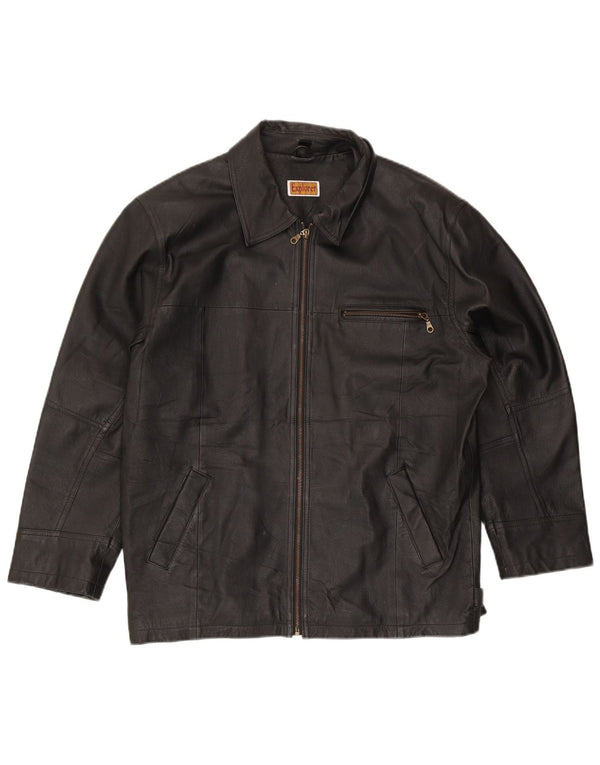 Explorer Mens Leather Jacket UK 38 Medium Black Leather
