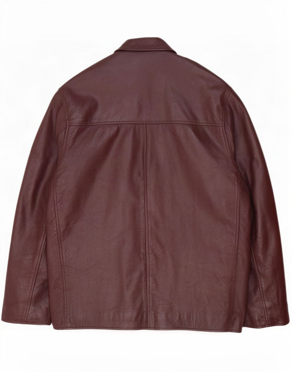 Route 66 Mens Leather Jacket UK 40 Large Burgundy