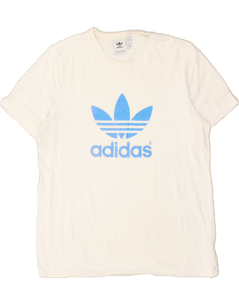 ADIDAS Mens Graphic T-Shirt Top Large White Cotton | Vintage Adidas | Thrift | Second-Hand Adidas | Used Clothing | Messina Hembry 