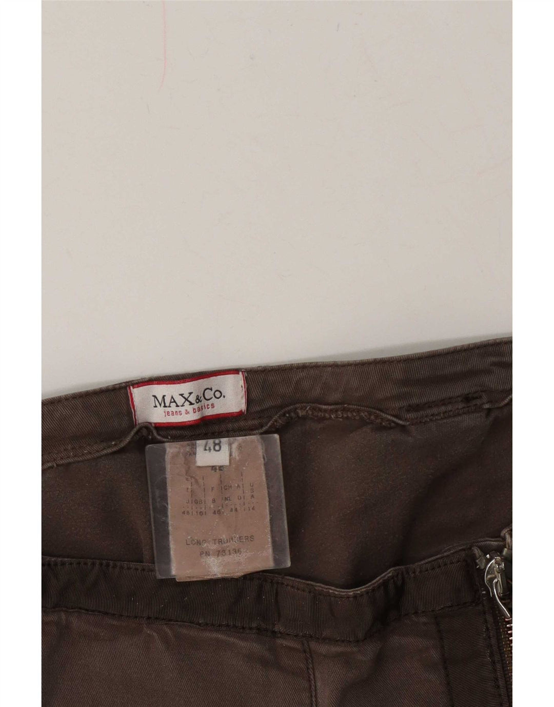 Max & Co. Womens Cropped Trousers UK 16 Large W34 L24 Brown