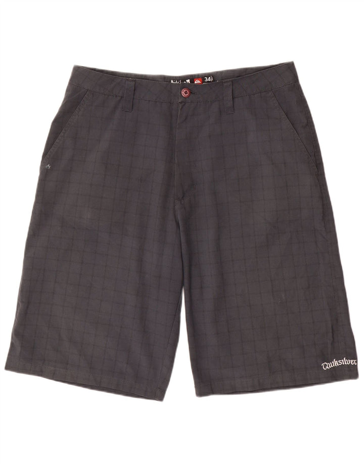 Quiksilver Mens Graphic Cargo Shorts W34 Large  Grey Check