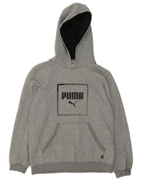 Puma Boys Graphic Hoodie Jumper 13-14 Years  Grey Cotton