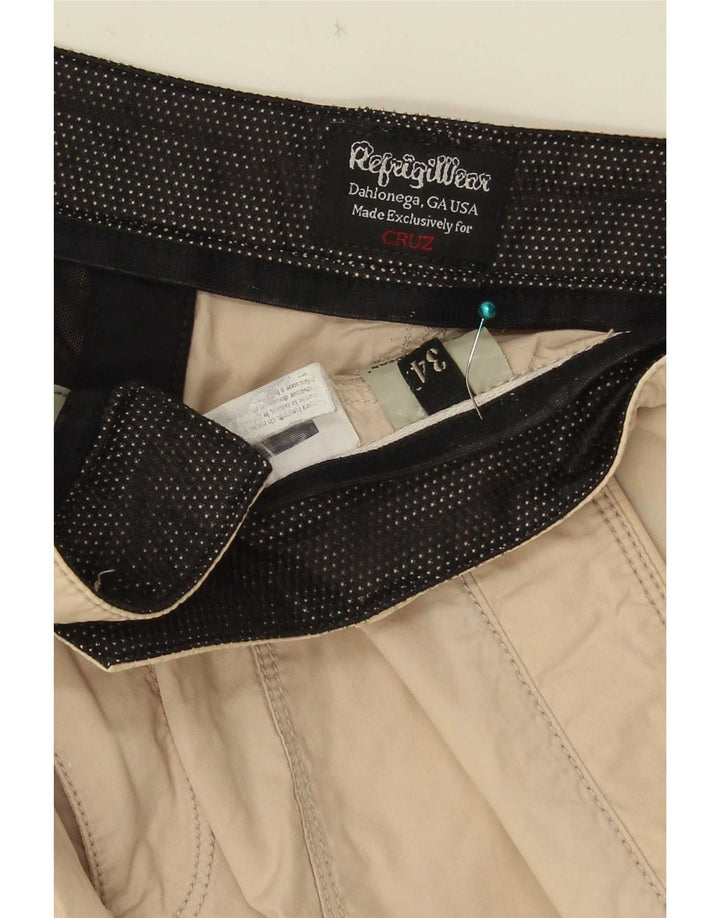 Refrigiwear Mens Chino Shorts W34 Large Beige Cotton