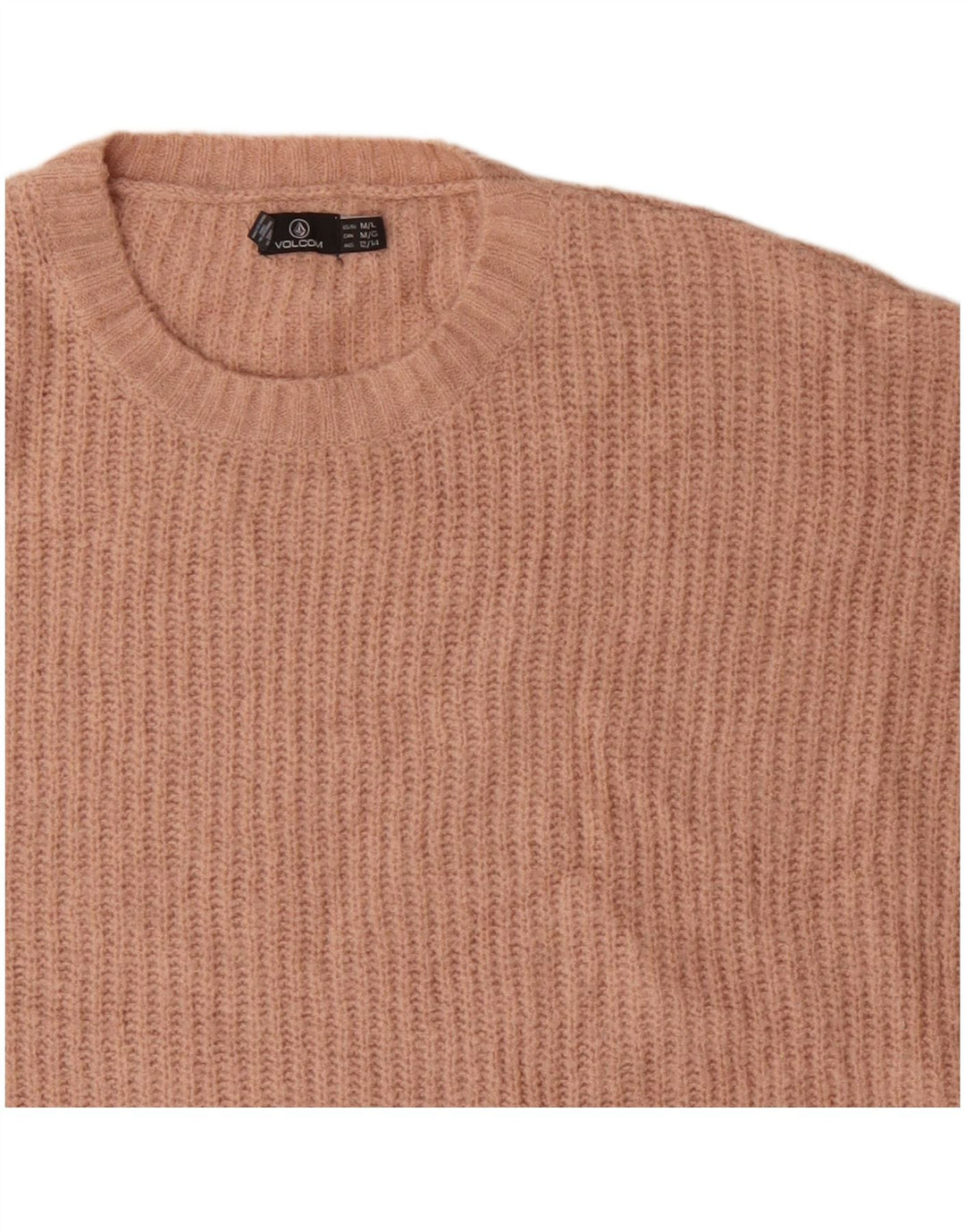 Volcom Womens Oversized Crew Neck Jumper Sweater UK 12/14 Medium Pink
