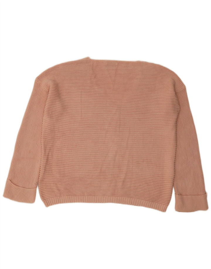 Massimo Dutti Womens V-Neck Jumper Sweater UK 16 Large Pink