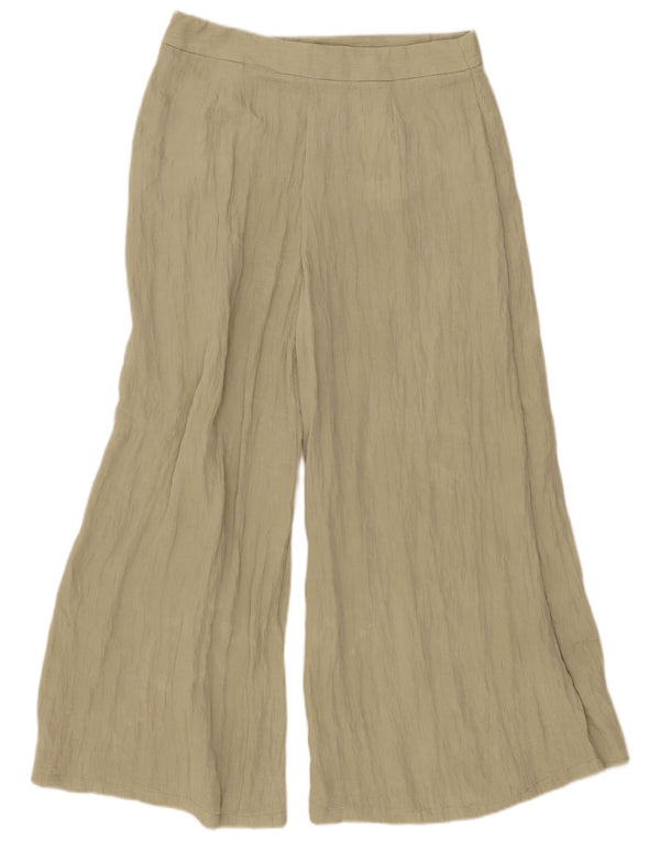 Zara Womens High Waist Wide Leg Casual Trousers Large W32 L26 Khaki