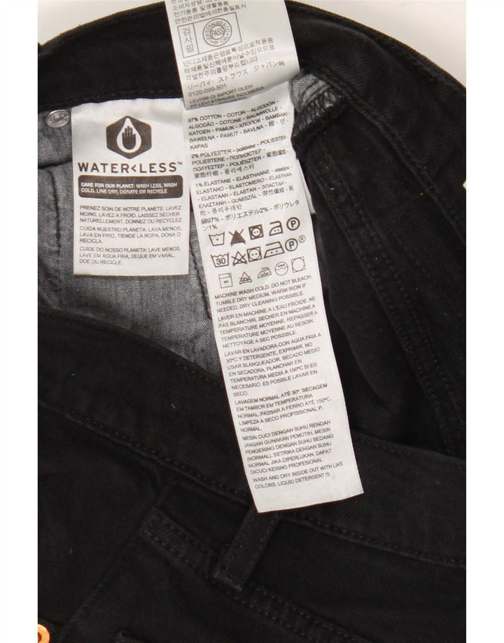 Levi's Womens 501 Straight Jeans W25 L30 Black Cotton