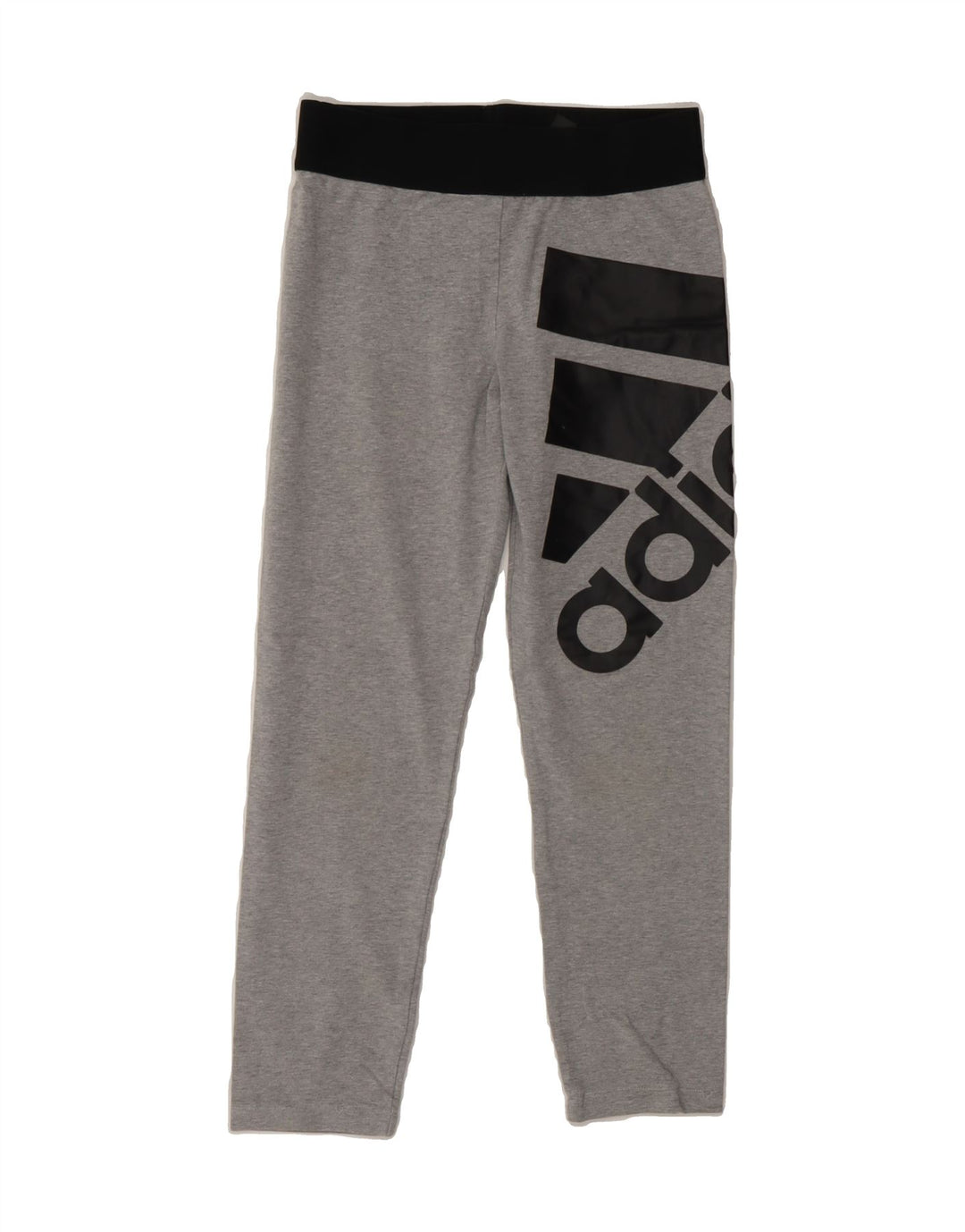 ADIDAS Girls Graphic Leggings 13-14 Years  Grey Vintage Adidas and Second-Hand Adidas from Messina Hembry 