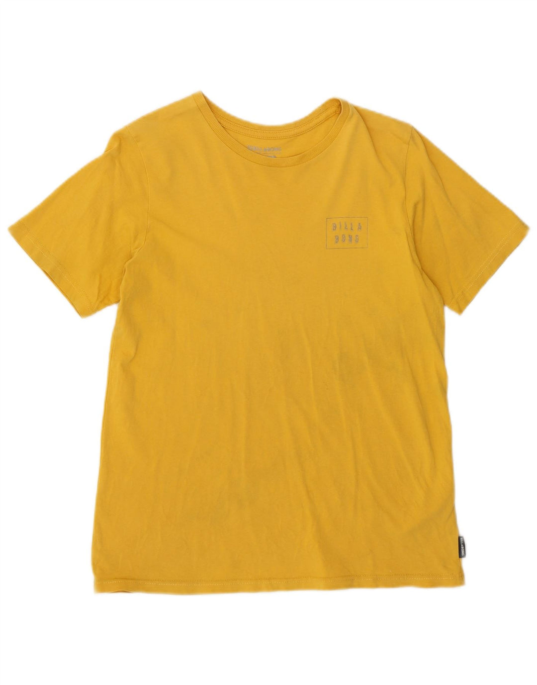 Billabong Womens Graphic T-Shirt Top UK 12 Medium Yellow Cotton