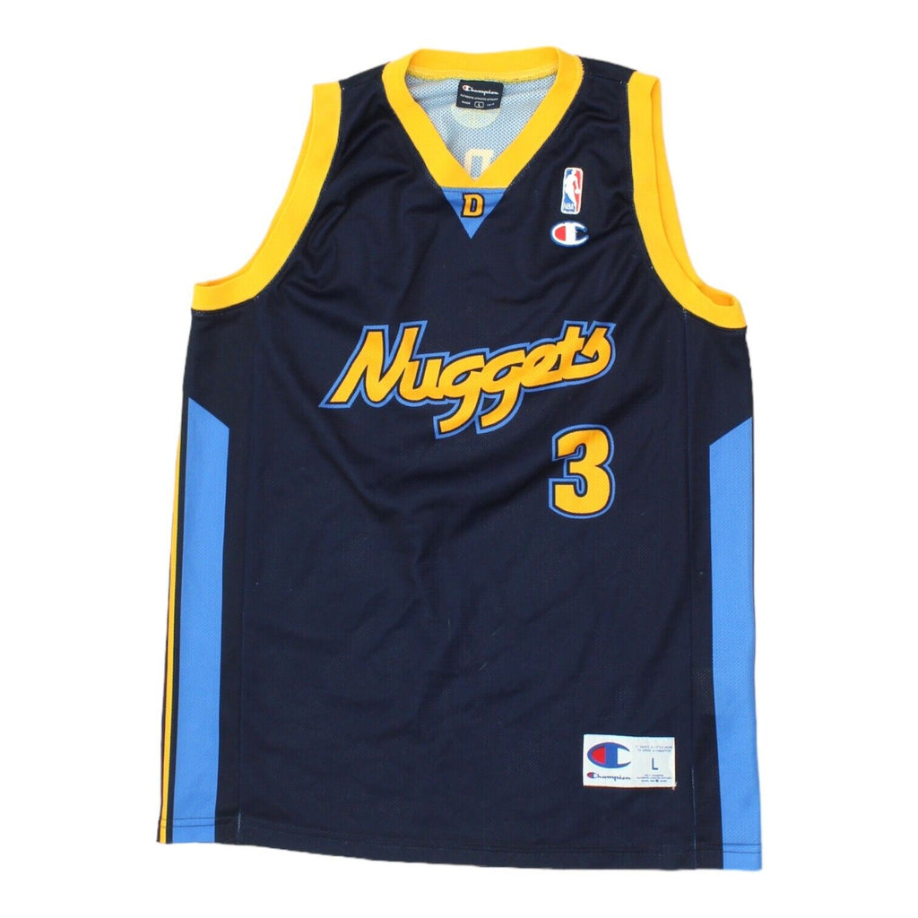 Denver Nuggets Mens Blue Allen Iverson Champion Jersey | Vintage NBA Basketball | Vintage Messina Hembry | Thrift | Second-Hand Messina Hembry | Used Clothing | Messina Hembry 