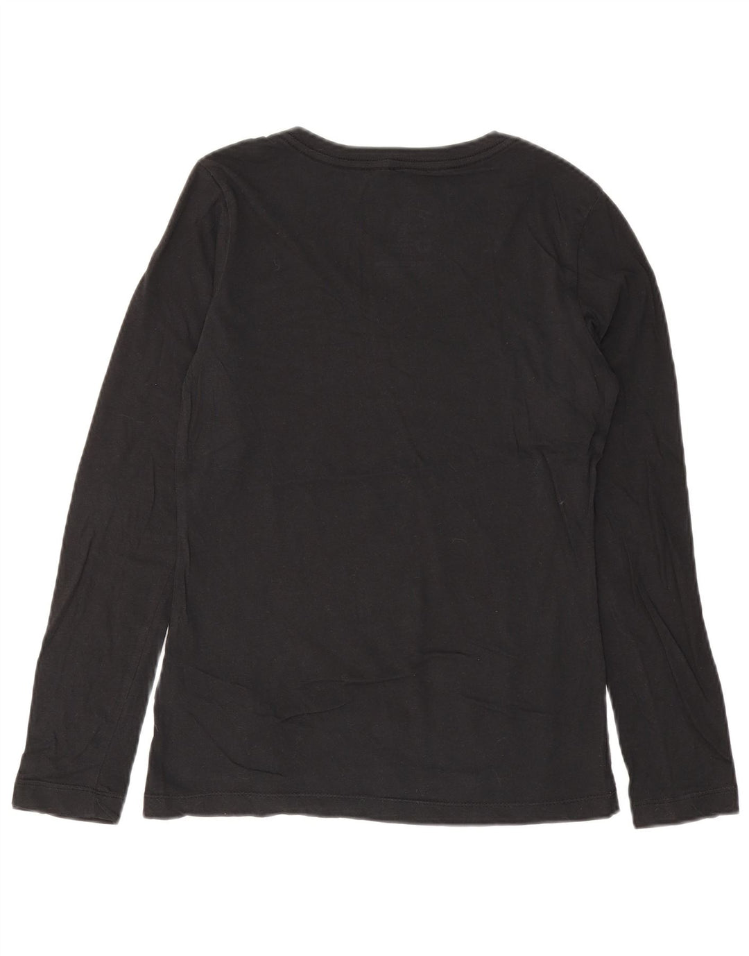Nike Womens Slim Fit Top Long Sleeve UK 12 Medium Black Cotton