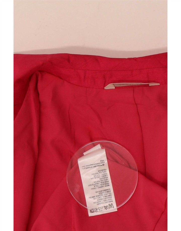 Marks & Spencer Womens 3 Button Blazer Jacket UK 16 Large Pink Polyester