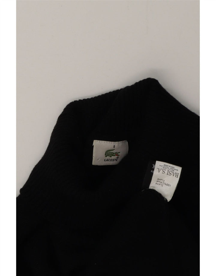 Lacoste Mens Roll Neck Jumper Sweater Size 8 3XL Black Wool