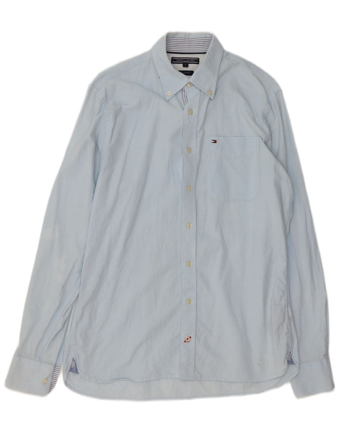TOMMY HILFIGER Mens Custom Fit Shirt Small Blue Cotton