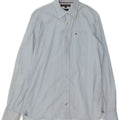 TOMMY HILFIGER Mens Custom Fit Shirt Small Blue Cotton