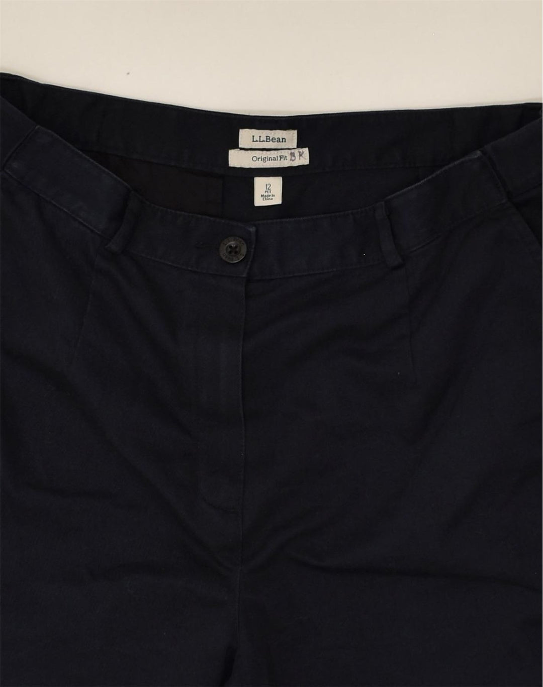 L.L.BEAN Womens Original Fit Capri Trousers US 12 Large W32 L22 Navy Blue | Vintage L.L.Bean | Thrift | Second-Hand L.L.Bean | Used Clothing | Messina Hembry 