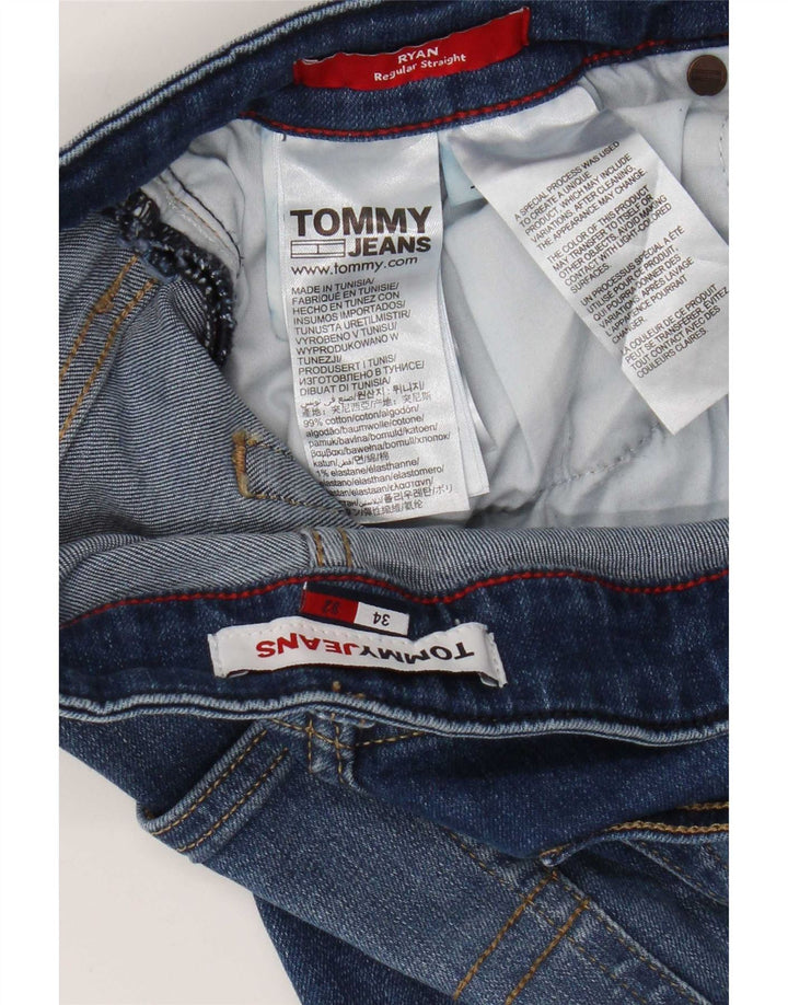 Tommy Hilfiger Mens Ryan Regular Straight Jeans W34 L32 Blue Cotton