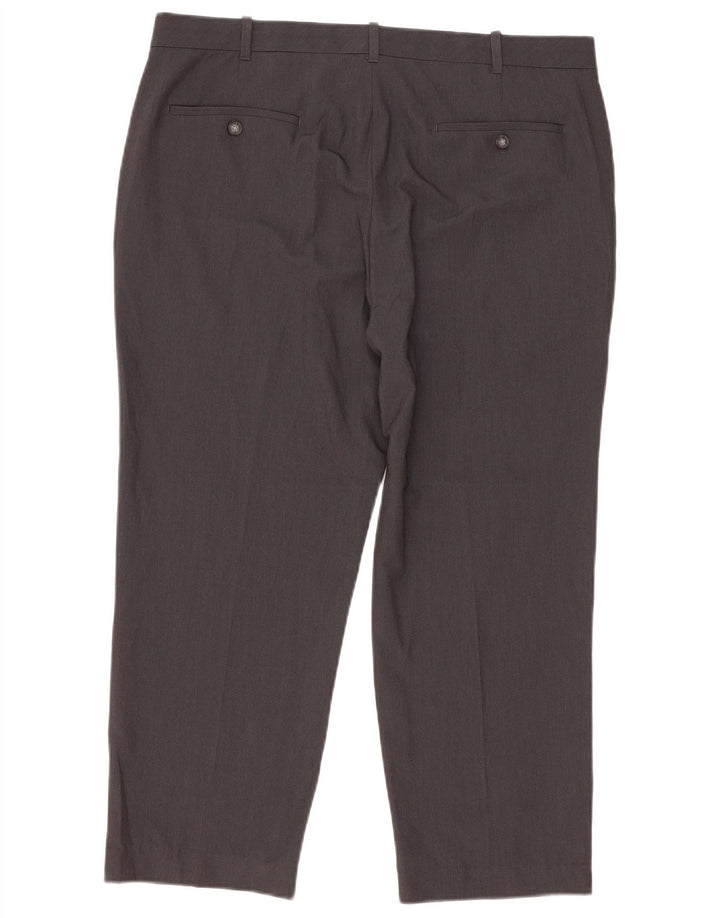 Izod Mens Crop Straight Suit Trousers W36 L25 Grey Polyester
