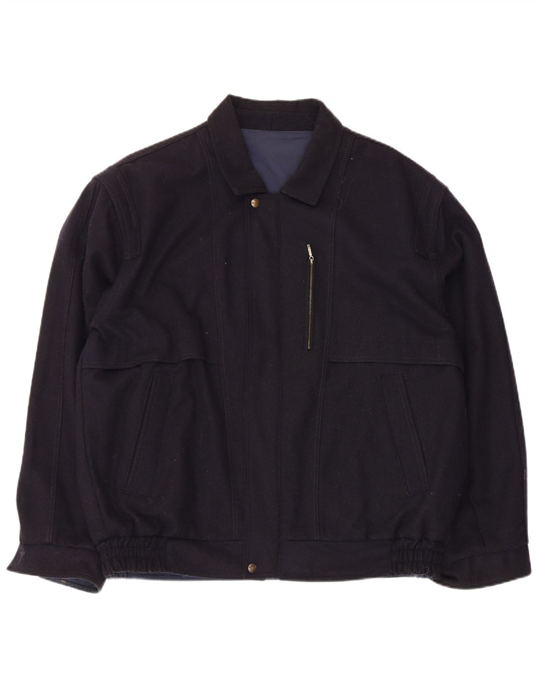 Vintage Mens Bomber Jacket UK 42 XL Navy Blue
