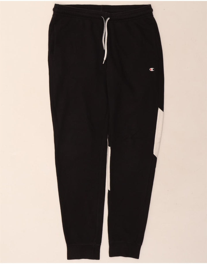 CHAMPION Mens Tracksuit Trousers Joggers Medium  Black Colourblock Cotton Vintage Champion and Second-Hand Champion from Messina Hembry 