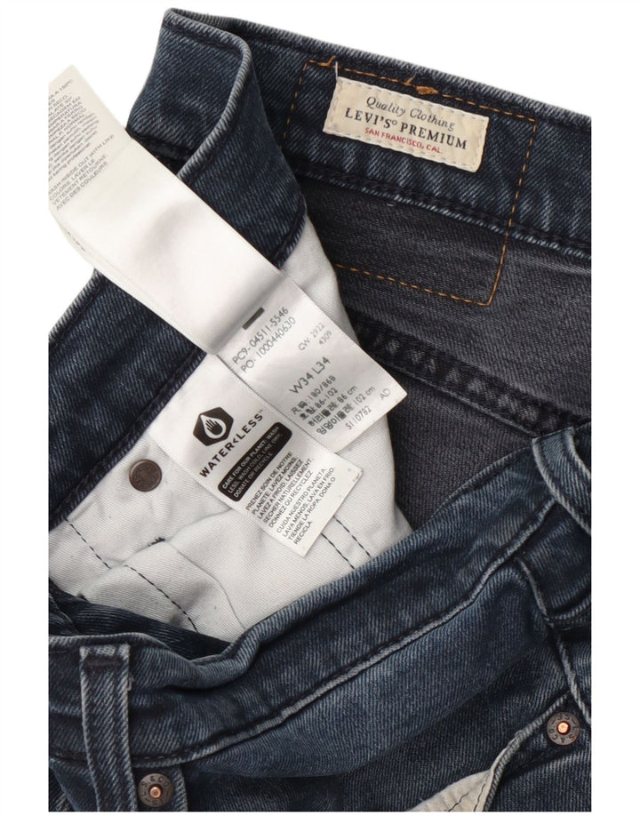 Levi's Mens Slim Jeans W34 L34 Navy Blue Cotton
