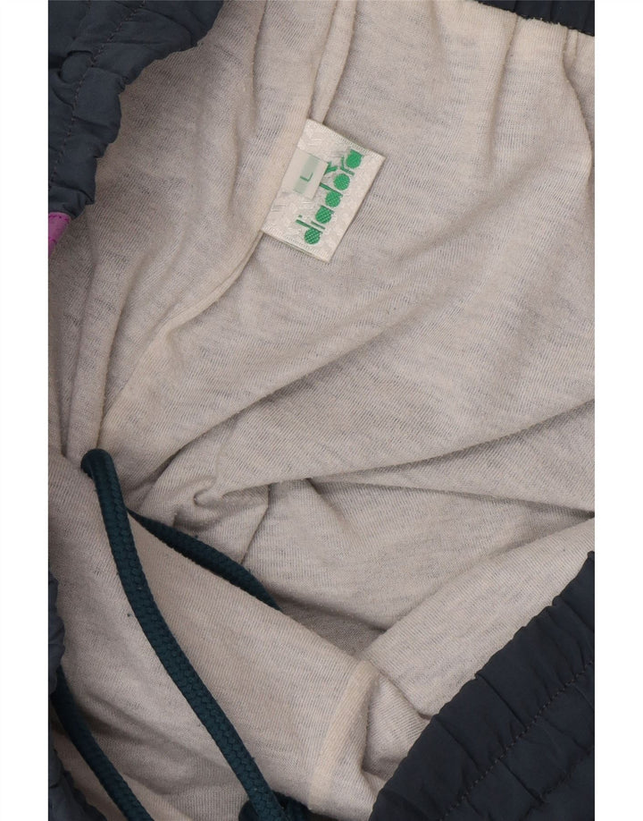 Diadora Mens Tracksuit Trousers Joggers Large  Grey Colourblock