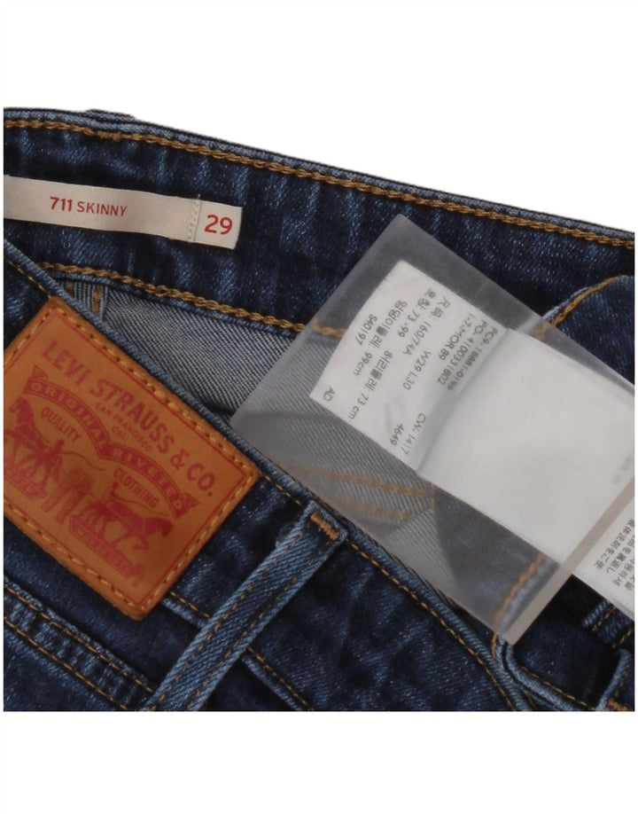 LEVI'S Womens 711 Skinny Jeans W29 L30 Blue Lyocell