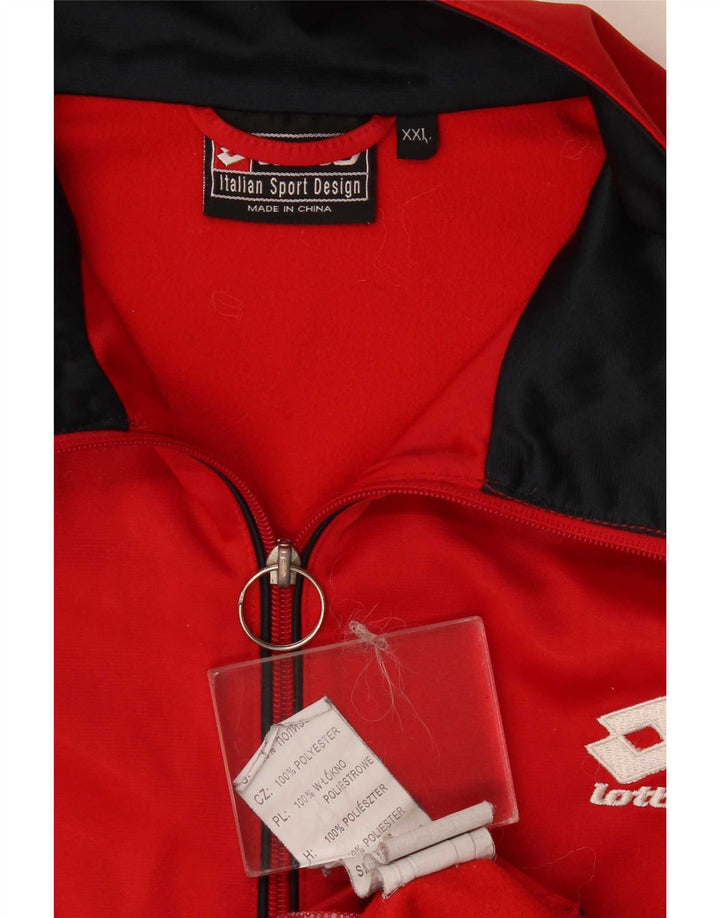 Lotto Mens Tracksuit Top Jacket 2XL Red Polyester