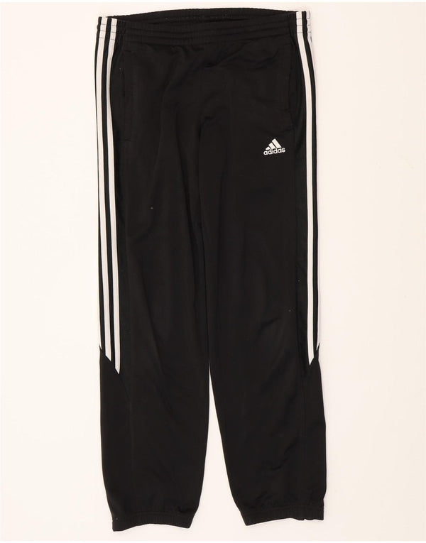 ADIDAS Boys Tracksuit Trousers Joggers 13-14 Years  Black Polyester