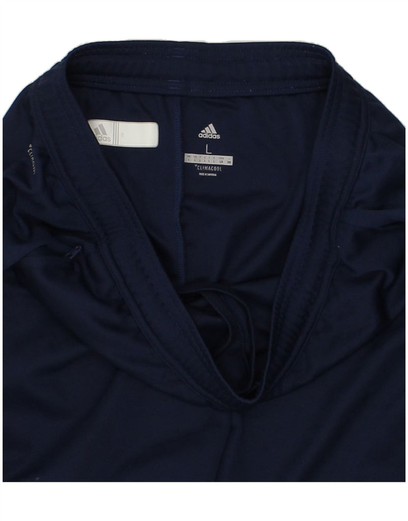 ADIDAS Mens Tracksuit Trousers Large Navy Blue Polyester | Vintage Adidas | Thrift | Second-Hand Adidas | Used Clothing | Messina Hembry 