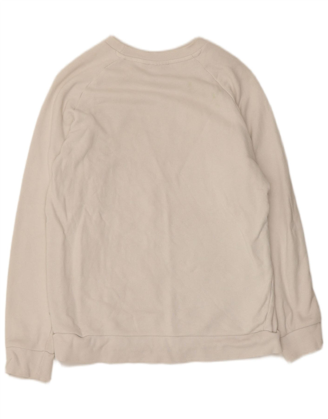Adidas Womens Oversized Sweatshirt Jumper UK 10 Small White Cotton