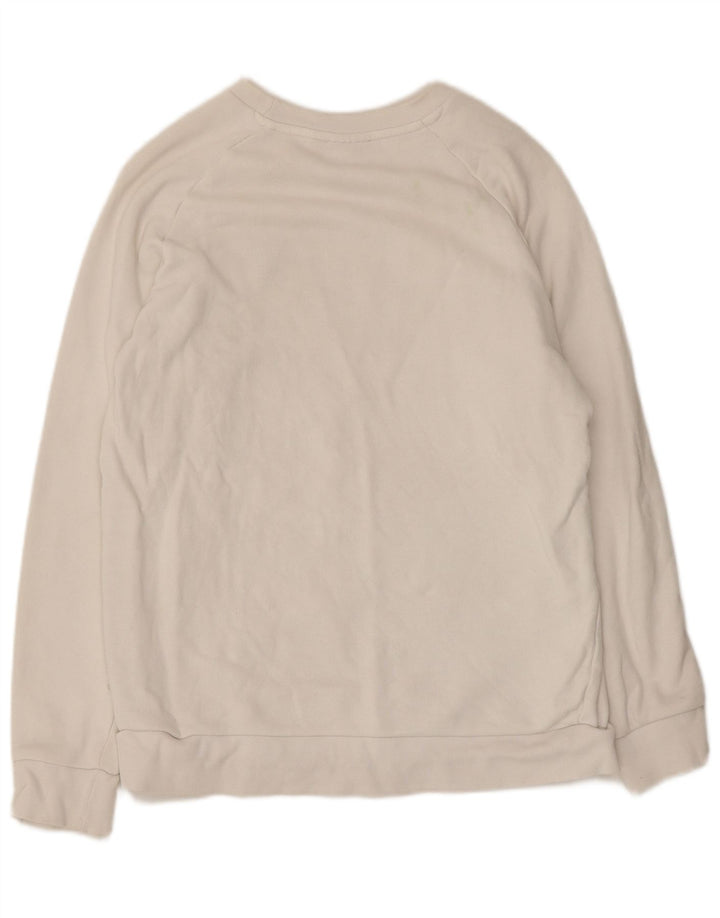 Adidas Womens Oversized Sweatshirt Jumper UK 10 Small White Cotton